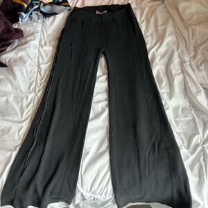 Black cotton and viscose pants